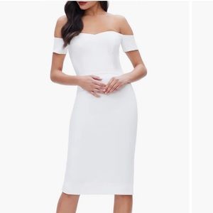 Dress the Population White Bailey Off Shoulder Dress Bride Women’s Size Large